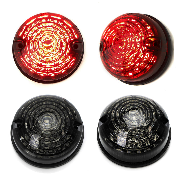 Flush Mount Smoke Lens Red LED Taillight/Turn Signal Lamps For Classic 50 60 Car