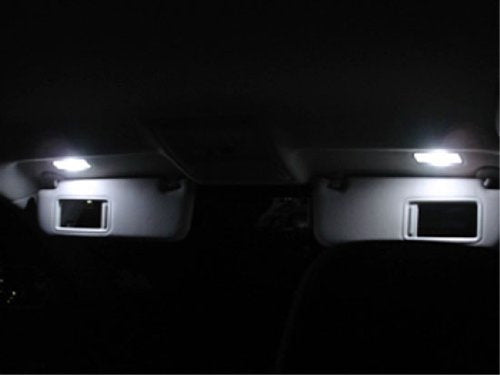 (2) Xenon White 3-SMD 6641 LED Bulbs For Car Sun Visor Flip Vanity Mirror Lights