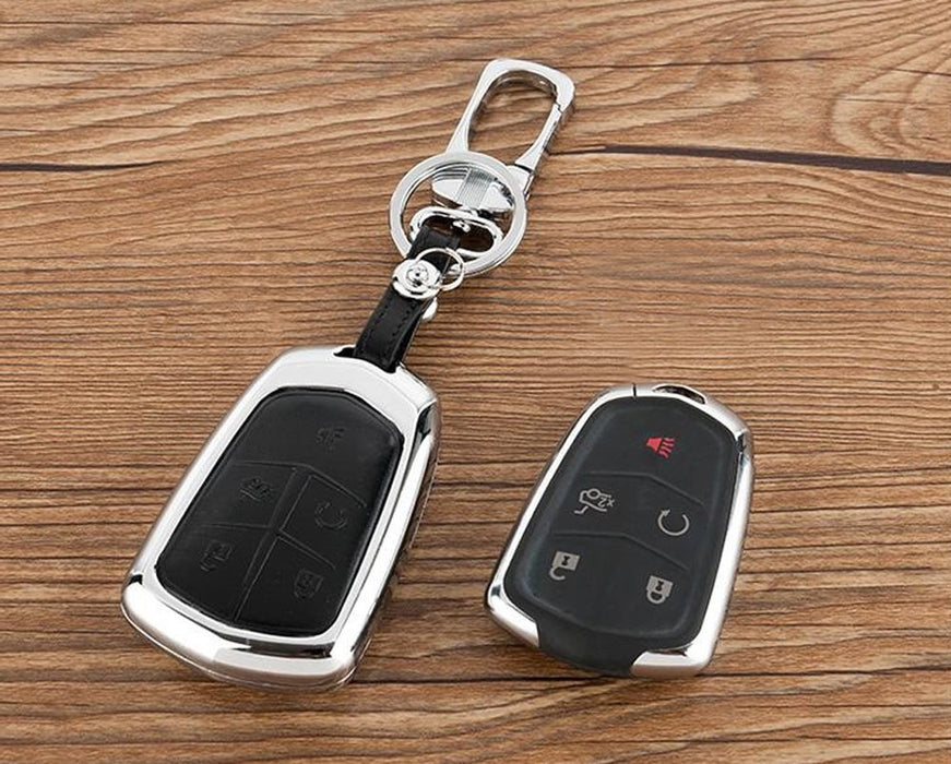 Chrome Alloy Metal Key Fob Shell Cover For 15+ Cadillac ATS CTS CT6 ELR XTS XT5