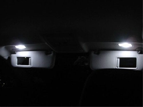 (2) Xenon White 3-SMD 6641 LED Bulbs For Car Vanity Mirror Lights Sun Visor Lamp