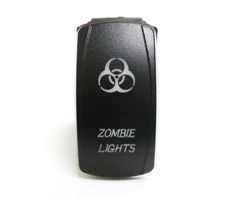 Zombie Lights 5-Pin SPST ON/OFF Blue LED Indicator Rocker Switch Fit Fog Lamps