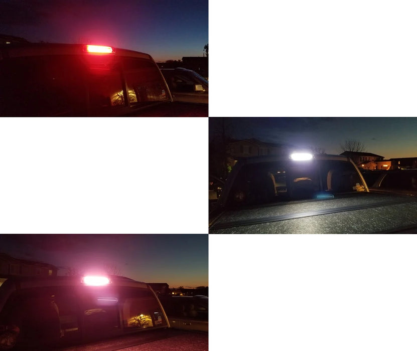 NJSBYL LED 3rd Brake Lamp for 2009-2018 Dodge Ram 1500,2010-2018 Dodge Ram  2500 3500 Pickup Strobe High Mount Stop Light Red/White Light Smoke Lens