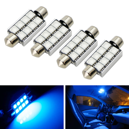 (4) Blue 4-SMD CAN-bus 1.72-Inch 41mm LED Festoon Interior Map Replacement Bulbs
