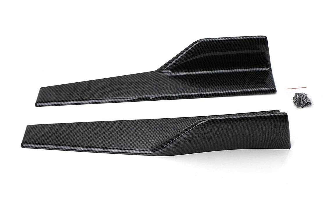 Left/Right Black PP Universal Rear Side Skirt Winglets Diffusers For Car-iJDMTOY