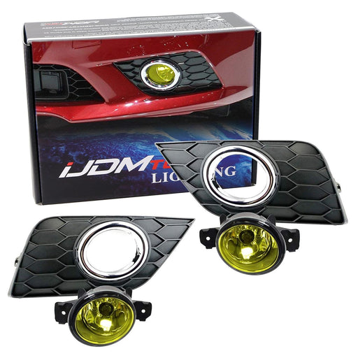 Complete Set Yellow Lens Fog Lights Foglamp Kit For 16-20 Nissan Sentra Facelift