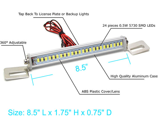 White 24-SMD Bolt-On LED Lamps For License Plate Lights or Backup Reverse Lights