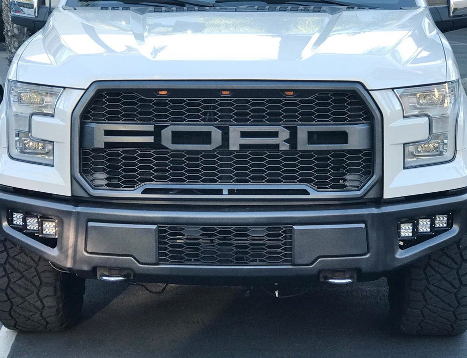 Lower Bumper Mount High Power LED Fog Lighting Kit For 17-up Ford Raptor, Includes (6) CREE 2x3 LED Pod Light, Heavy Duty Mounting Brackets & On-Off Relay Wiring-iJDMTOY