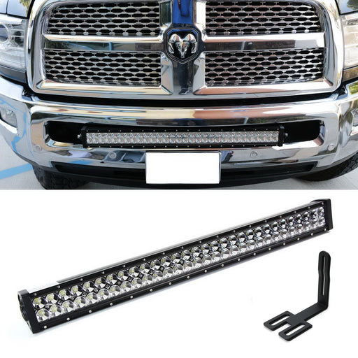 180W 30" LED Light Bar w/ Bumper Bracket, Wirings For 03-18 Dodge RAM 2500 3500
