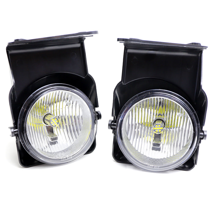 Clear Lens Fog Lamps w/ 2500K Selective Yellow LED Bulbs For 2003-06 GMC Sierra