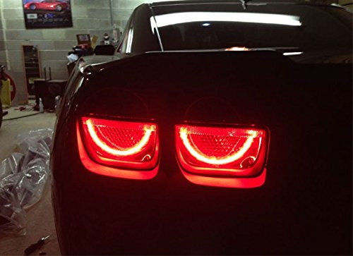 Brilliant Red LED Afterburner Effect Tail Lamp Halo Rings For 10-13 Chevy Camaro