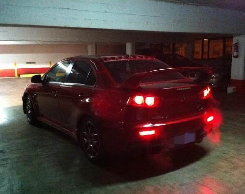 Red Lens LED Bumper Reflectors For Mitsubishi Lancer Evo Taillight Brake Lights
