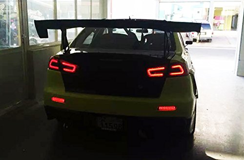 Smoked Lens LED Bumper Reflectors For Mitsubishi Lancer Taillight Brake Lights