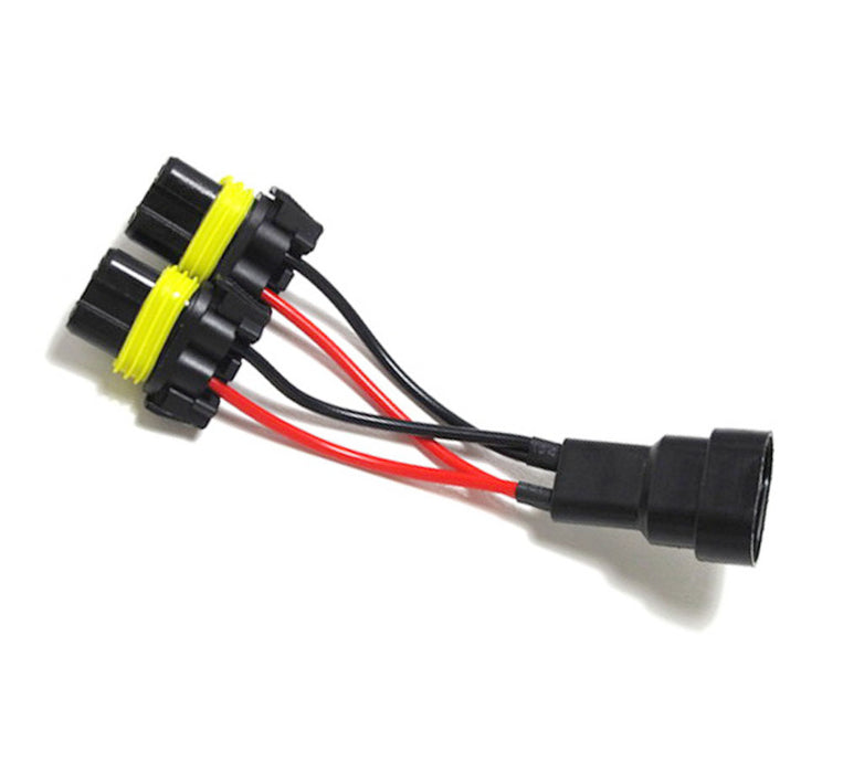 Pair 9005/9006 2-Way Splitter Wires For Headlight/High Beam Quad/Dual Projectors