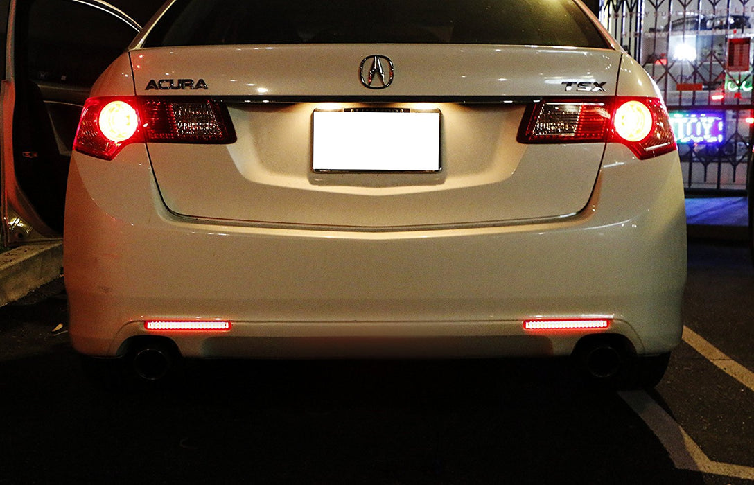 Smoked Lens 48-SMD LED Bumper Reflector Marker Lights For 2009-2014 Acura TSX