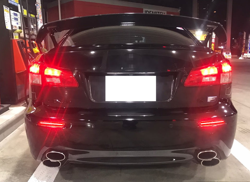 Dark Red Lens LED Strip Rear Bumper Reflector Lights For Lexus IS-F RC ...