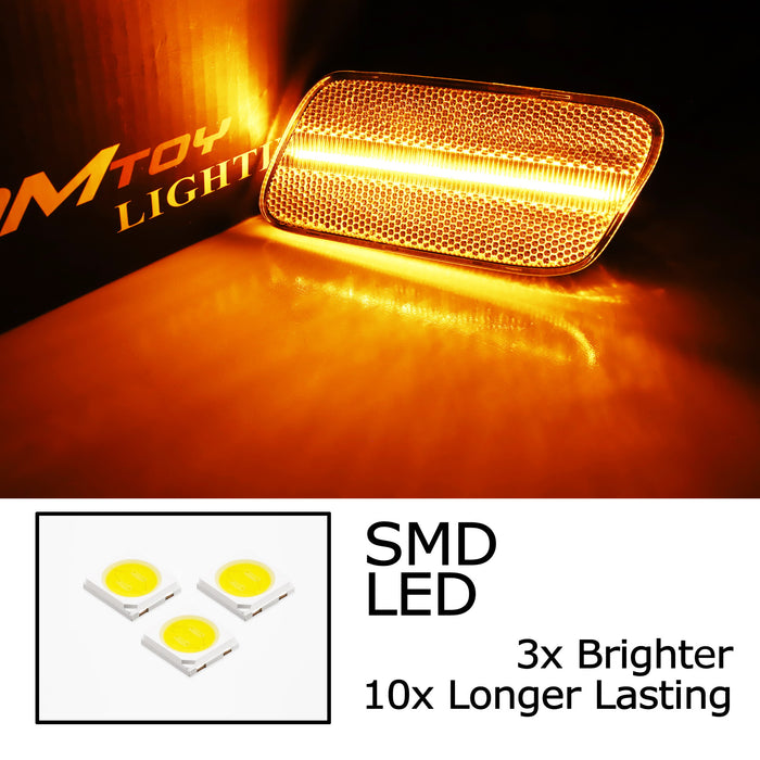 Clear Lens Amber 40-SMD LED Side Marker Lights For 1996-02 Mercedes W210 E-Class