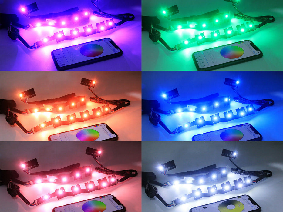Bluetooth RGBW Multicolor LED Headlight DRL Board Lighting Kit For Infiniti Q50