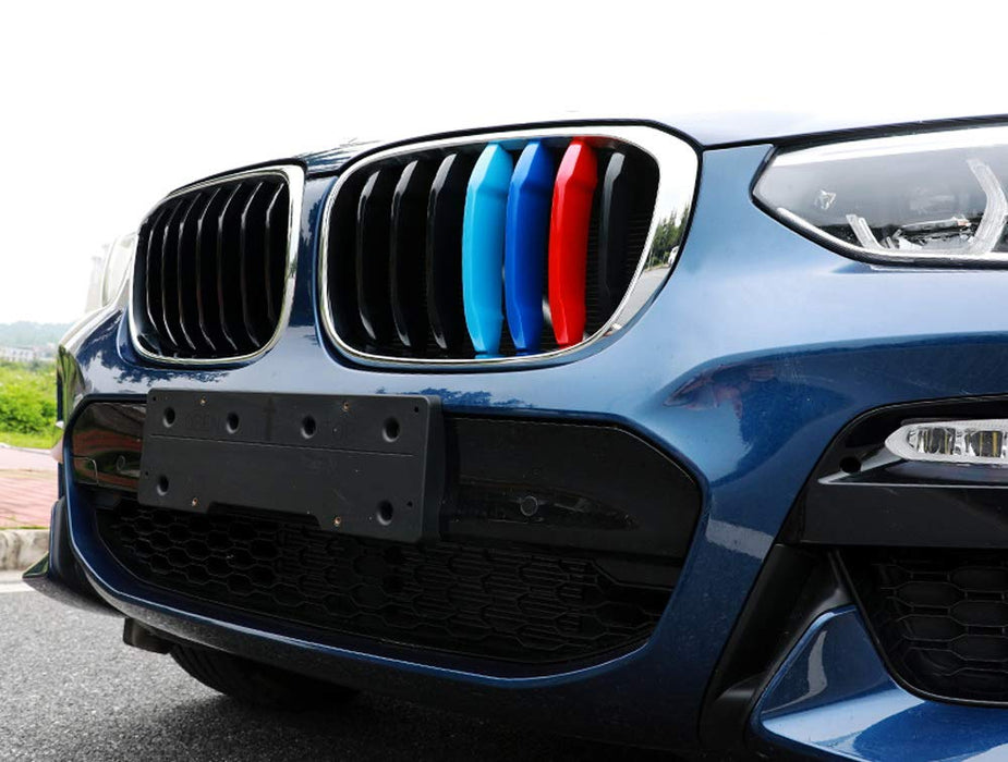 Exact Fit ///M-Colored Grille Insert Trims For 2018-up BMW G01 X3 w/ Standard Kidney Grille (7-Beam ONLY)-iJDMTOY