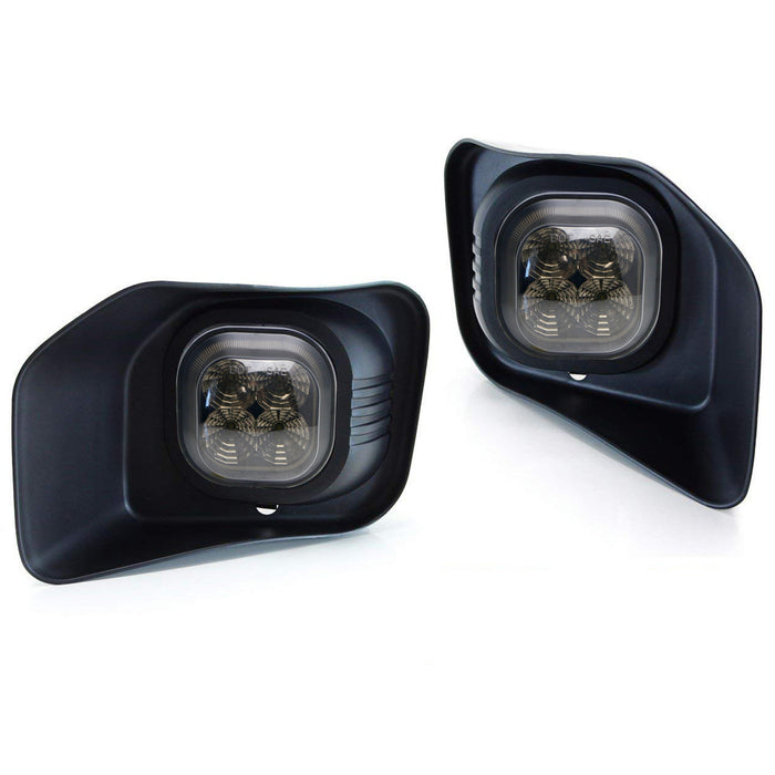 Smoked Lens LED Fog Lights w/ Bezel Covers, Wirings For 2011-16