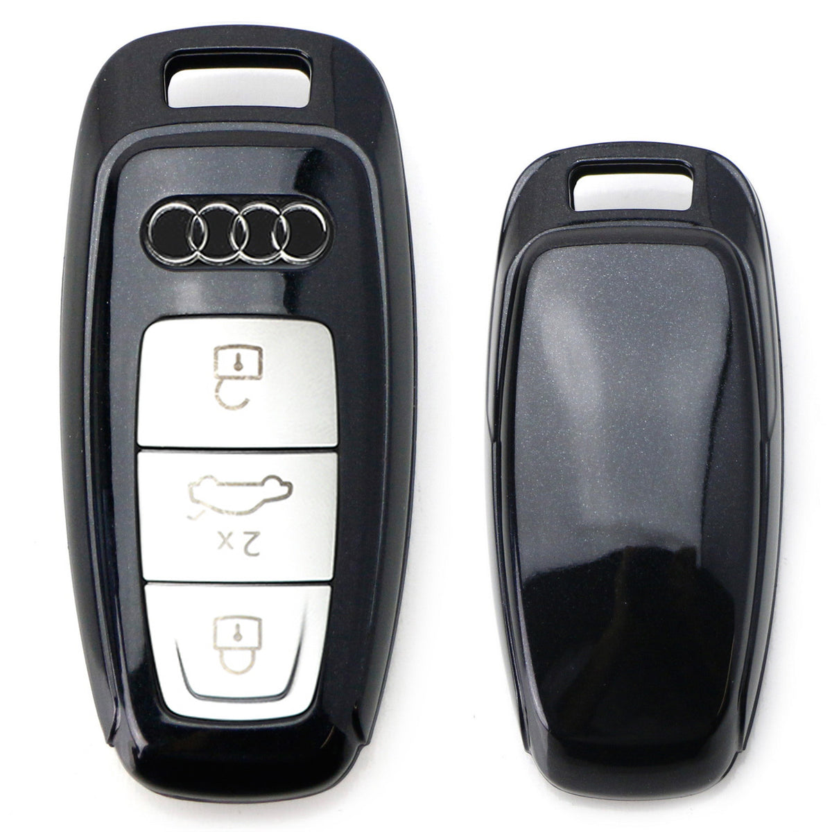 Cover Portachiavi Audi 3 Pulsanti In ABS Lucido Blu - Custodia Protettiva Per TT TTS A1 A3 A4 A5 Q5 Q7 Con Start/Stop