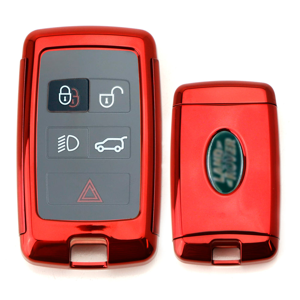 Red TPU Key Fob Cover w/ Button Cover For 18-up Range Rover Sport or Discovery