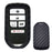 Carbon Fiber Finish Soft Silicone Key Fob Cover For Honda Accord Civic Crosstour HRV FIT Odyssey Ridgeline Keyless Fob (Black Twill Weave Pattern)