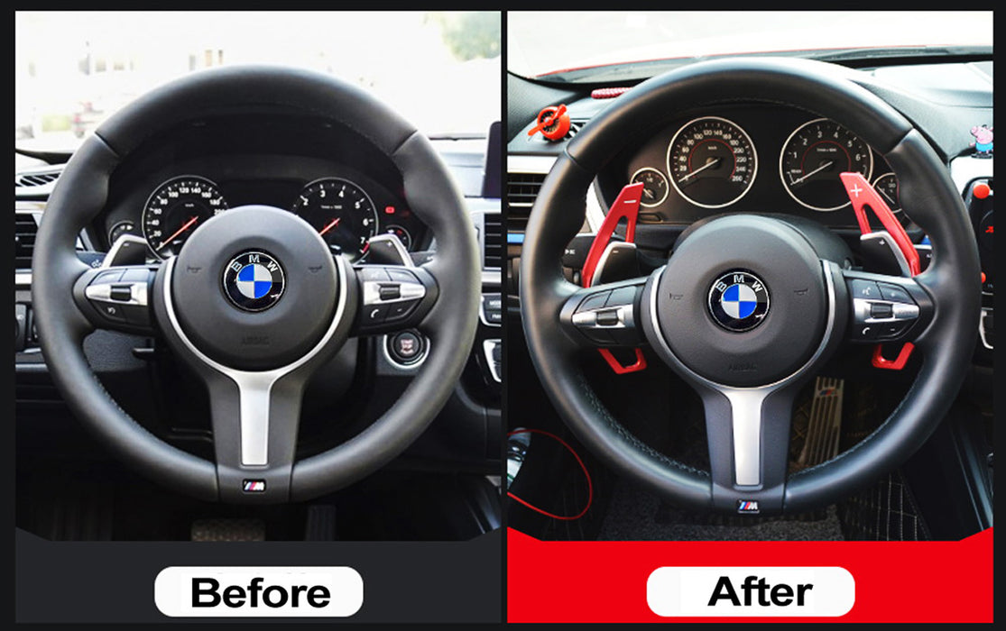 Red Steering Wheel Paddle Shifter Extension Covers For BMW 2 3 4  X1 X4 X5 X6