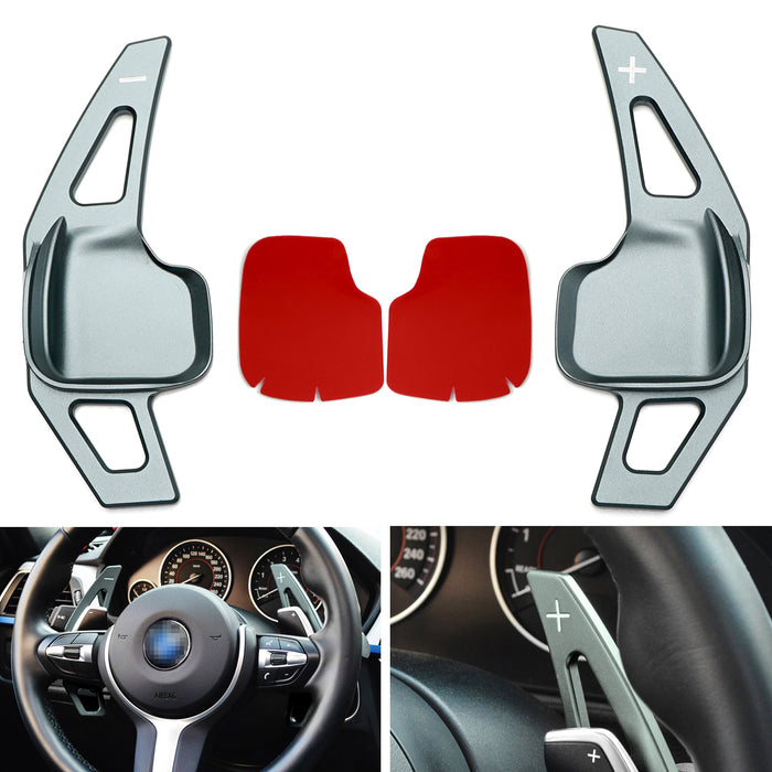 Gun Metal Steering Wheel Paddle Shifter Extensions For BMW 2 3 4