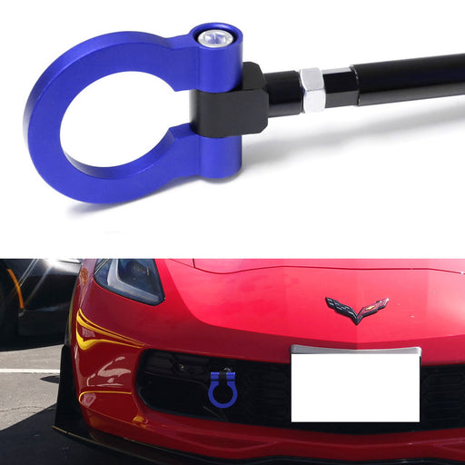 Blue Track Racing Style Aluminum Tow Hook Ring For 14-19 Corvette Z06 ZR1 Z51