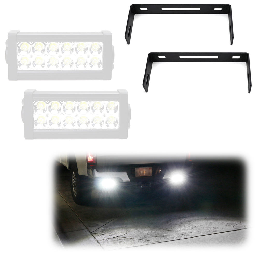 Steel Constructed No Drill/Cut, No Modification Required Rear Bumper Mounting Brackets/Hardwares For 2008-up Chevy Silverado GMC Sierra 1500 2500 3500 7.5-Inch LED Light Bar