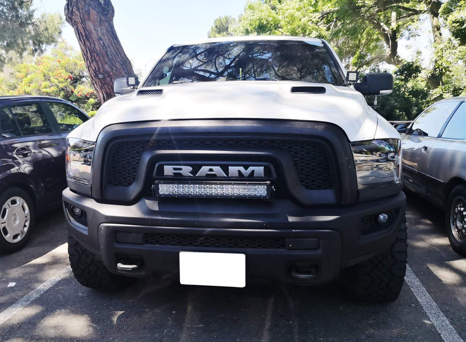 Steel Constructed No Drill/Cut, No Modification Required Front Grille Mounting Brackets/Hardwares For 2015-2018 Dodge RAM 1500 Rebel 20-Inch LED Light Bar