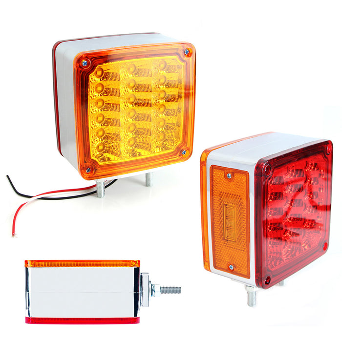 Double-Faced LED Pedestal Truck and Trailer Lights For Turn Signal, Side Markers