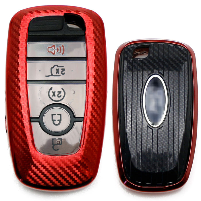 Red TPU Key Fob Case Cover For 18-up Ford Mustang F150 F250 Explorer Expedition