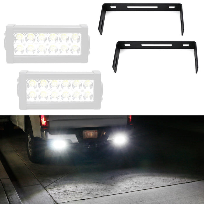 Steel Constructed No Drill/Cut, No Modification Required Rear Bumper Mounting Brackets/Hardwares For 2011-2016 Ford F250 F350 F450 7.5-Inch LED Light Bar