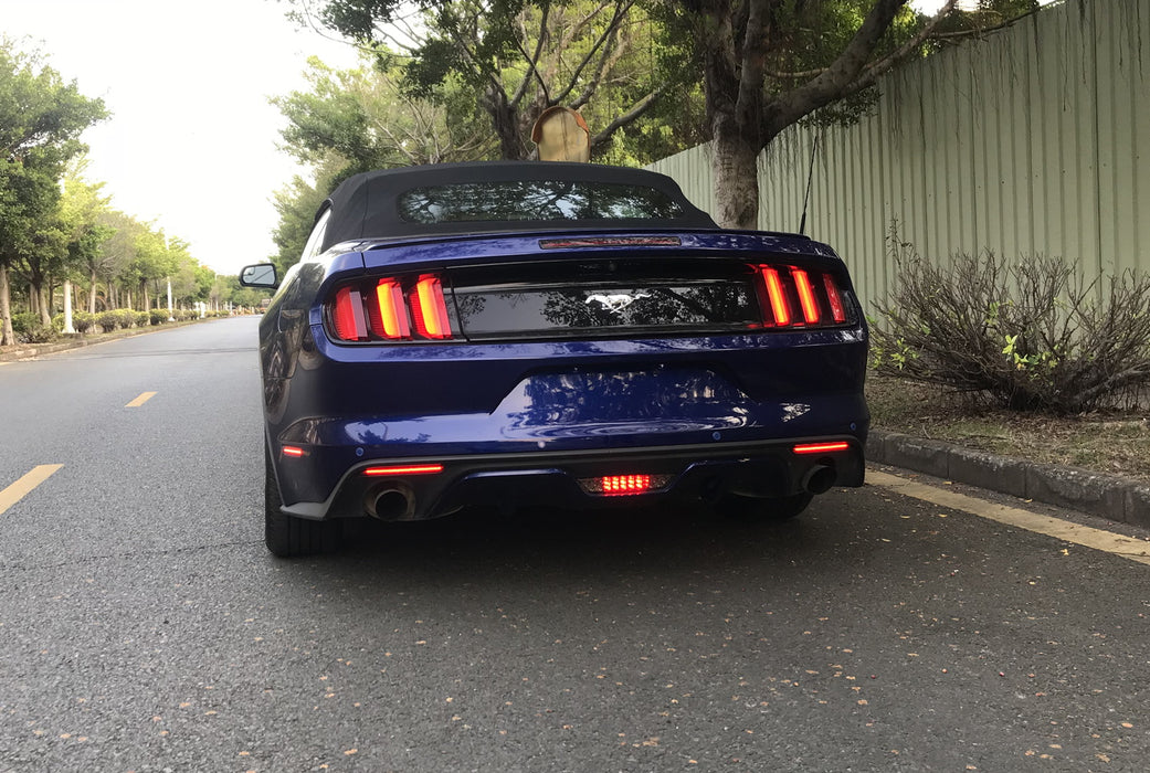 Euro Spec Clear or Dark Smoked Lens Full LED Backup Reverse Light Assembly w/ F1 Style Rear Fog Light Feature For 2015-2017 Ford Mustang