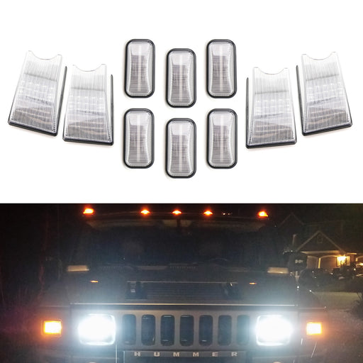 Clear Lens Amber/Red Full LED Cab Roof Clearance Lights For 03-09 Hummer H2 SUT