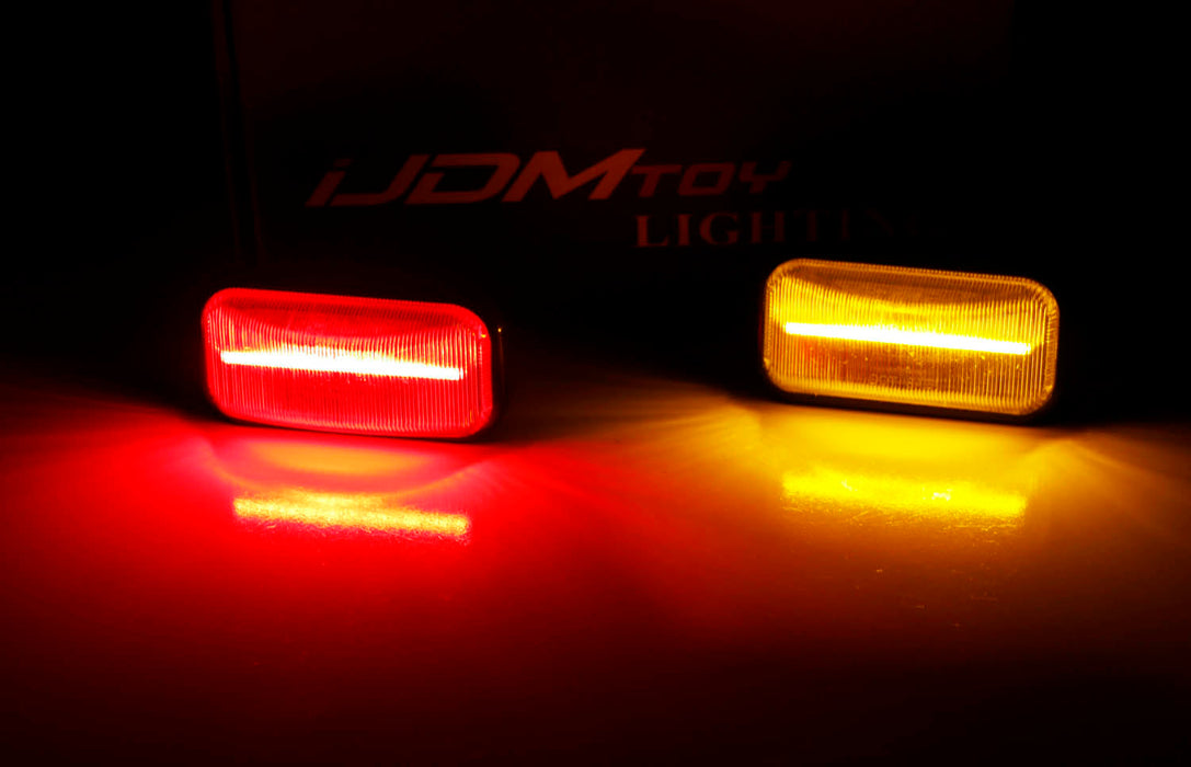 HPB LED Smoked Side Marker Light Set – Front & Rear, Fits 2003-2009 Hummer H2 (Amber/Red)
