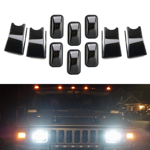 Smoked Lens Amber/Red Full LED Cab Roof Clearance Lights For 03-09 Hummer H2 SUT