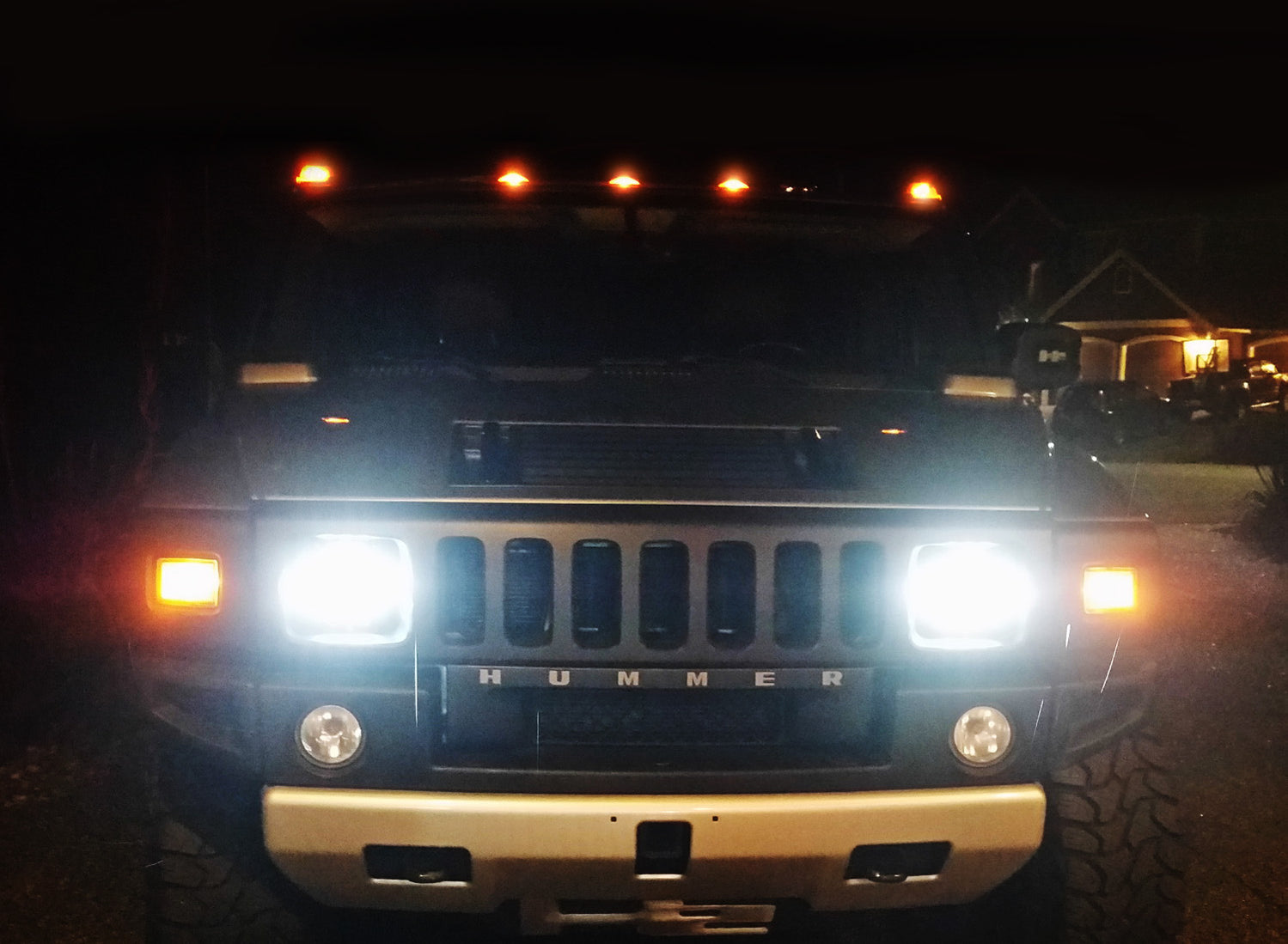 Linterna Hummer Clear Lens Amber/Red Full LED Cab Roof Clearance Lights For 03-09 ...