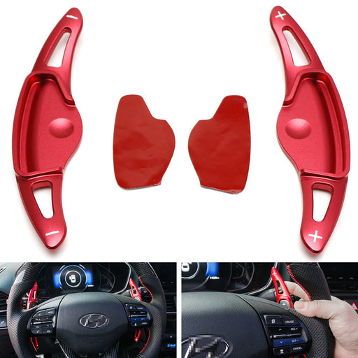 Red Large Steering Wheel Paddle Shifter Extension For Hyundai Elantra Sport