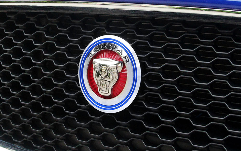 Red or Blue Aluminum Surrounding Decoration Ring Trim For Jaguar F-Pace XE XF XJ Front Grille Feline Emblem