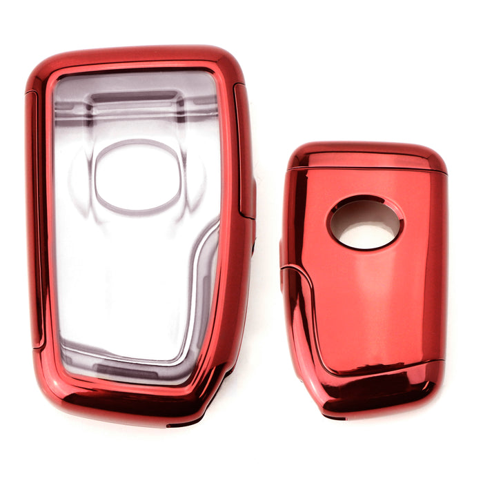 Red TPU Key Fob Cover w/ Button Cover Panel For Lexus IS ES GS RC NX RX LX Key