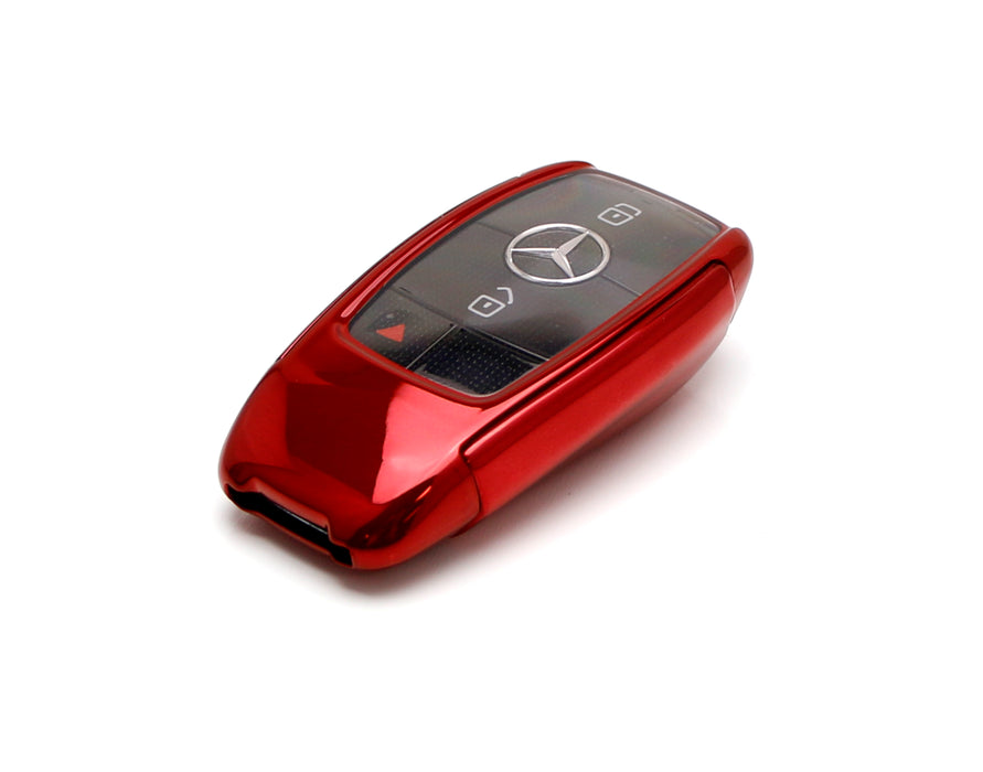 Red TPU Key Fob Cover w/ Button Cover For Mercedes E S G Class Gen3 Smart  Key — iJDMTOY.com