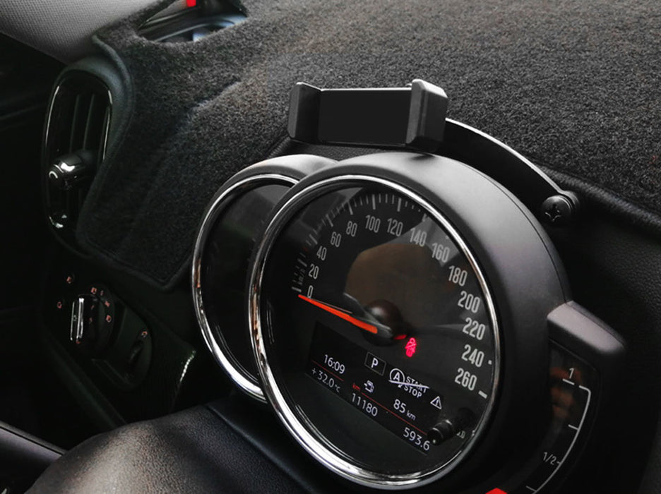 Behind Tachometer Mount Smart Phone GPS Mounting Kit For MINI Cooper F54 F55 F56 F60 w/ Black Union Jack Design Holder