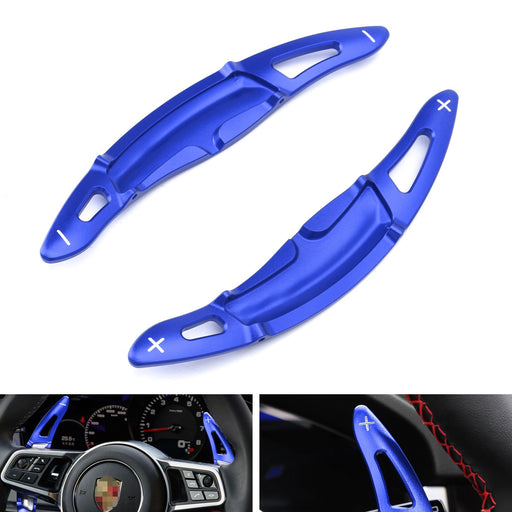 Blue Steering Wheel Paddle Shifter Extension Cover For Porsche Cayenne Macan 911