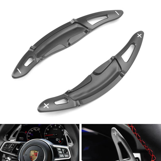 Grey Steering Wheel Paddle Shifter Extension Cover For Porsche Cayenne Macan 911