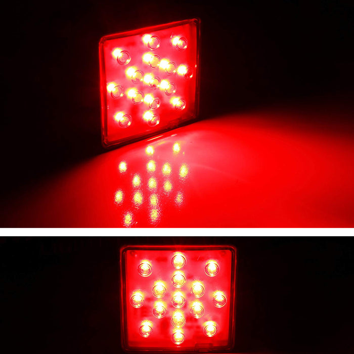 Red or Smoked Lens LED Tail/Brake Light For Truck SUV Trailer Class 3/4/5 2-Inch Towing Hitch Receiver, Powered By 15 Super Bright Red LED Bulbs