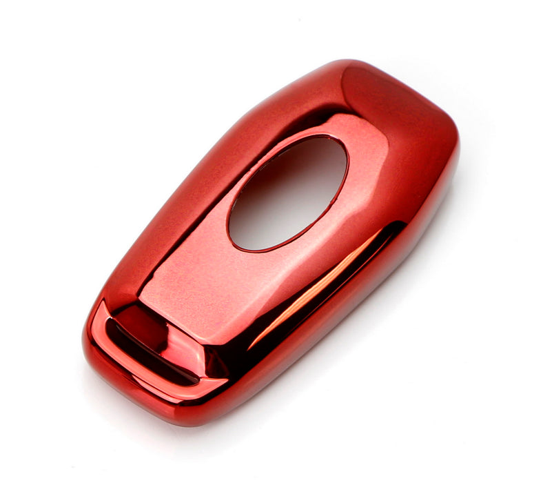 Black, Blue, Chrome or Red Finish TPU Key Fob Protective Cover Case For Ford or Lincoln 4/5-Button Keyless Intelligent Access Key-iJDMTOY
