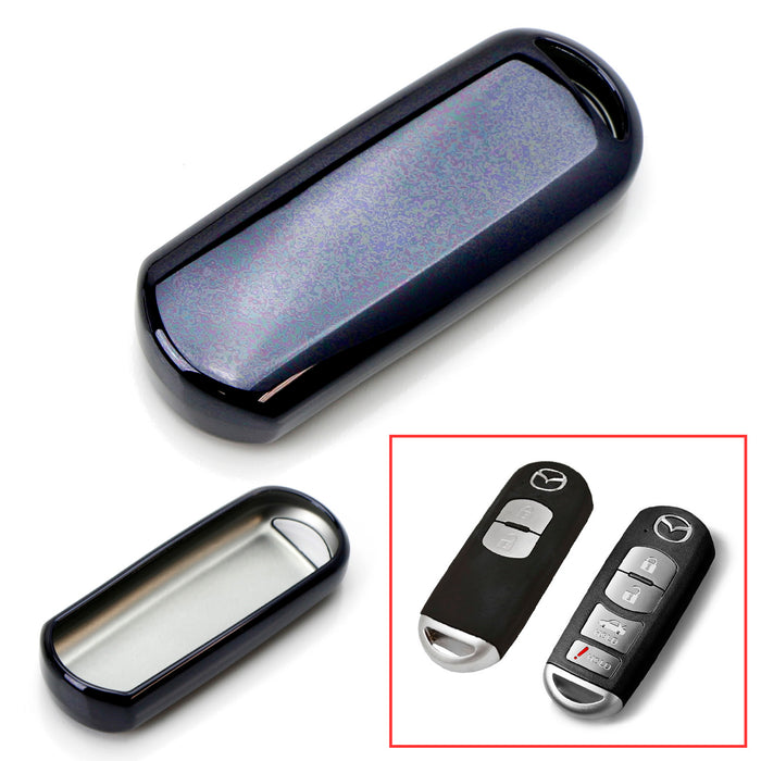 Black, Blue, Chrome and Red Finish TPU Key Fob Protective Cover Case For Mazda 2 3 5 6 CX-3 CX-5 CX-7 CX-9 MX-5 Remote Key (Fit Keyless Fob ONLY, not Flip Key)-iJDMTOY