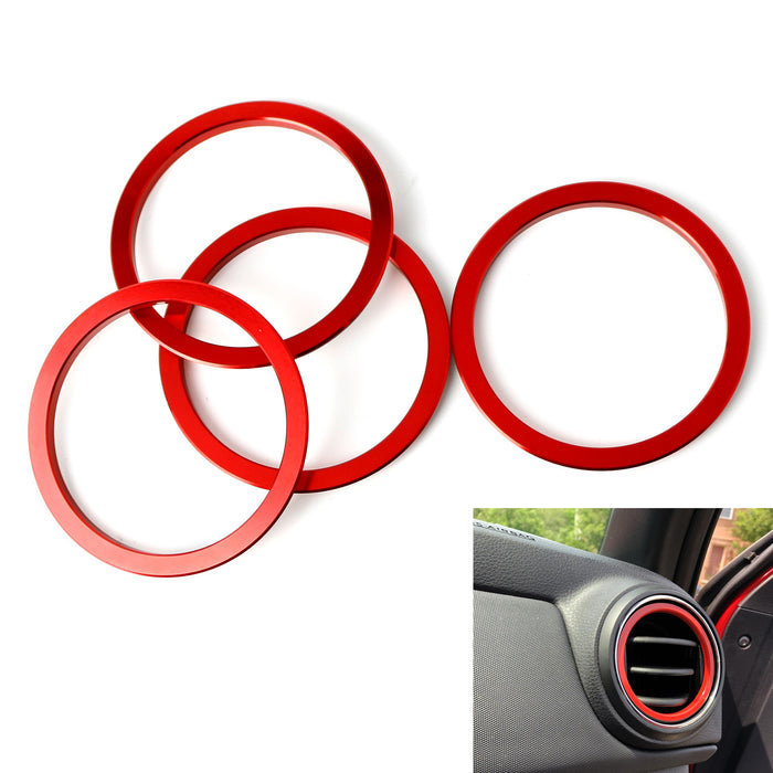 Red Air Conditioner Vent Inner Opening Decoration Cover Trims For 2016-up Tacoma